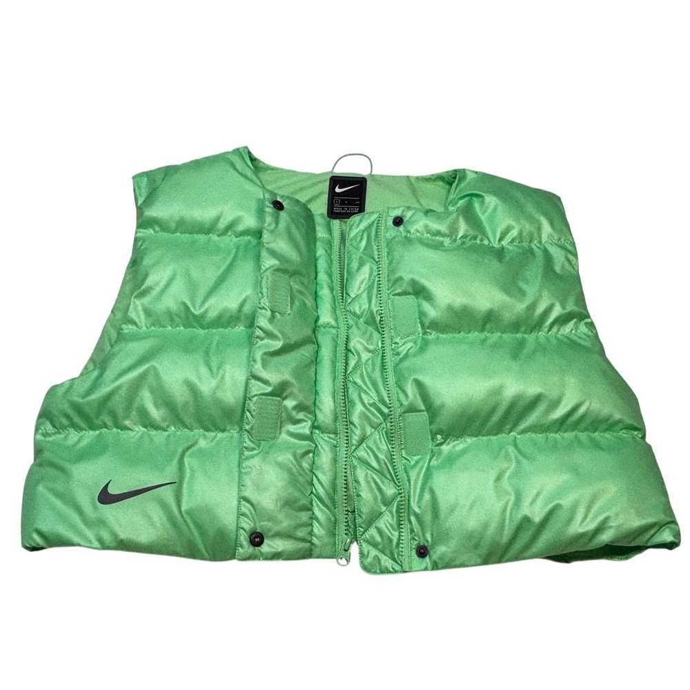 Nike City Ready Womens Cropped Puffer Vest Only Lime Green CJ4018-386 Size Small - Picture 7 of 7